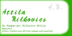 attila milkovics business card